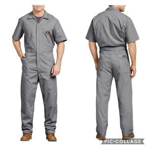Dickies Gray Short Sleeve Coveralls XL Short